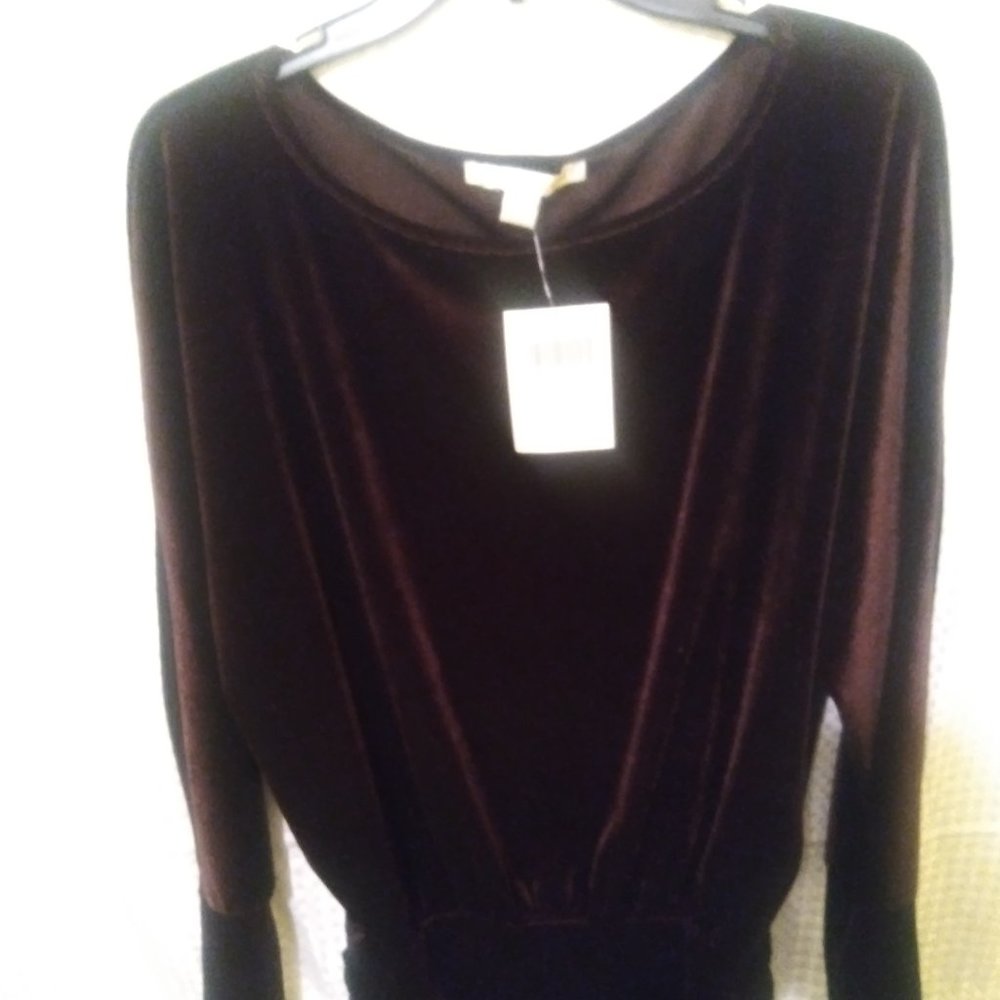 Boston Proper, Women's Long Sleeve Dress, Brown, size M